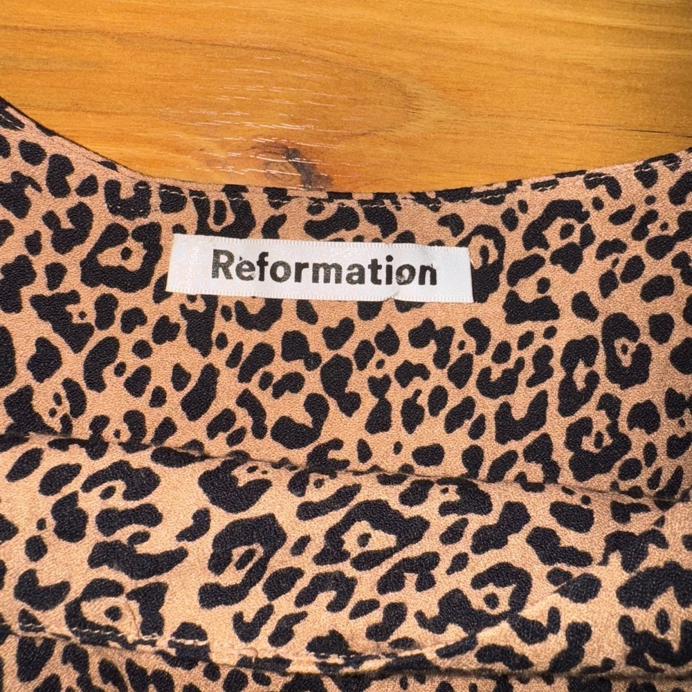 Reformation Leopard Print Cami Tank Top | Size Large - Picture 4 of 5